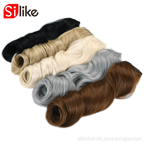 4Clips In Hair Extension Body Wave 24" Hair Extension Clip For Women Synthetic Hair Extensions Brown 613# Ombre Color